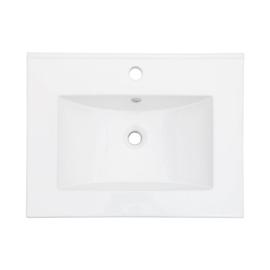 24"x18" White Rectangular Single Vanity Top