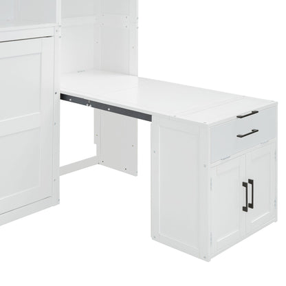 Twin Size Murphy Bed Wall Bed with Closet