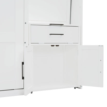Twin Size Murphy Bed Wall Bed with Closet