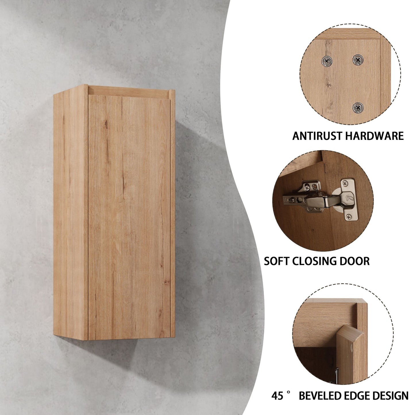 84" Wall-Mounted Bathroom Vanity With Sink and Side Cabinet