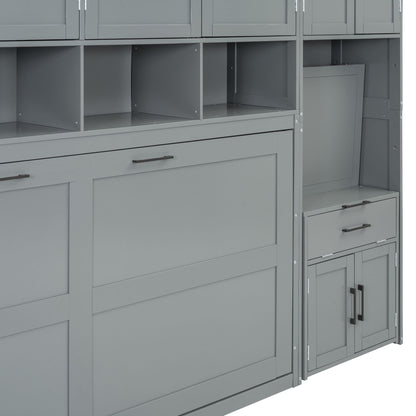 Twin Size Murphy Bed Wall Bed with Closet