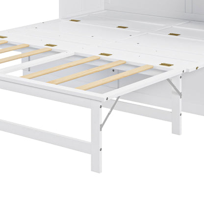 Queen Size Murphy Bed with Built-In Charging Station and a Shelf