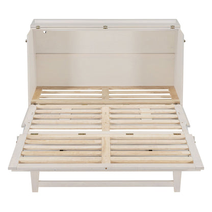 Queen Size Murphy Bed with Large Drawers & USB Ports