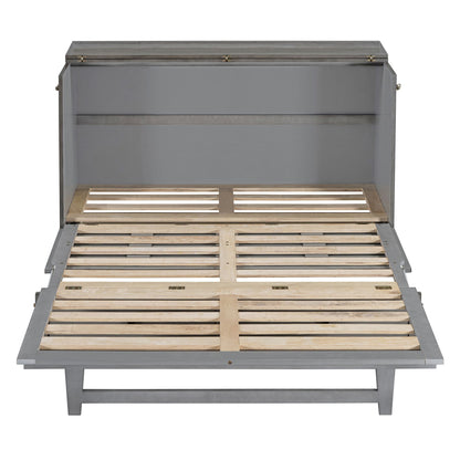 Queen Size Murphy Bed with Large Drawers & USB Ports