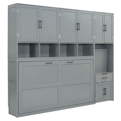 Twin Size Murphy Bed Wall Bed with Closet