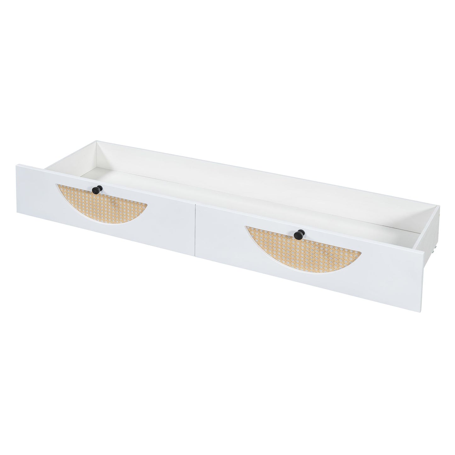 Queen Size Murphy Bed with Large Drawer,USB Ports and Outlets,White