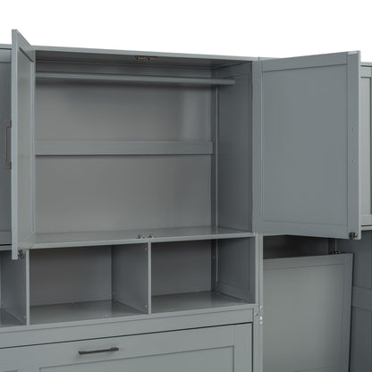 Twin Size Murphy Bed Wall Bed with Closet