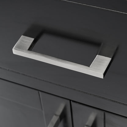 30-Inch Bathroom Vanity with Ceramic Sink and Ample Storage, Black