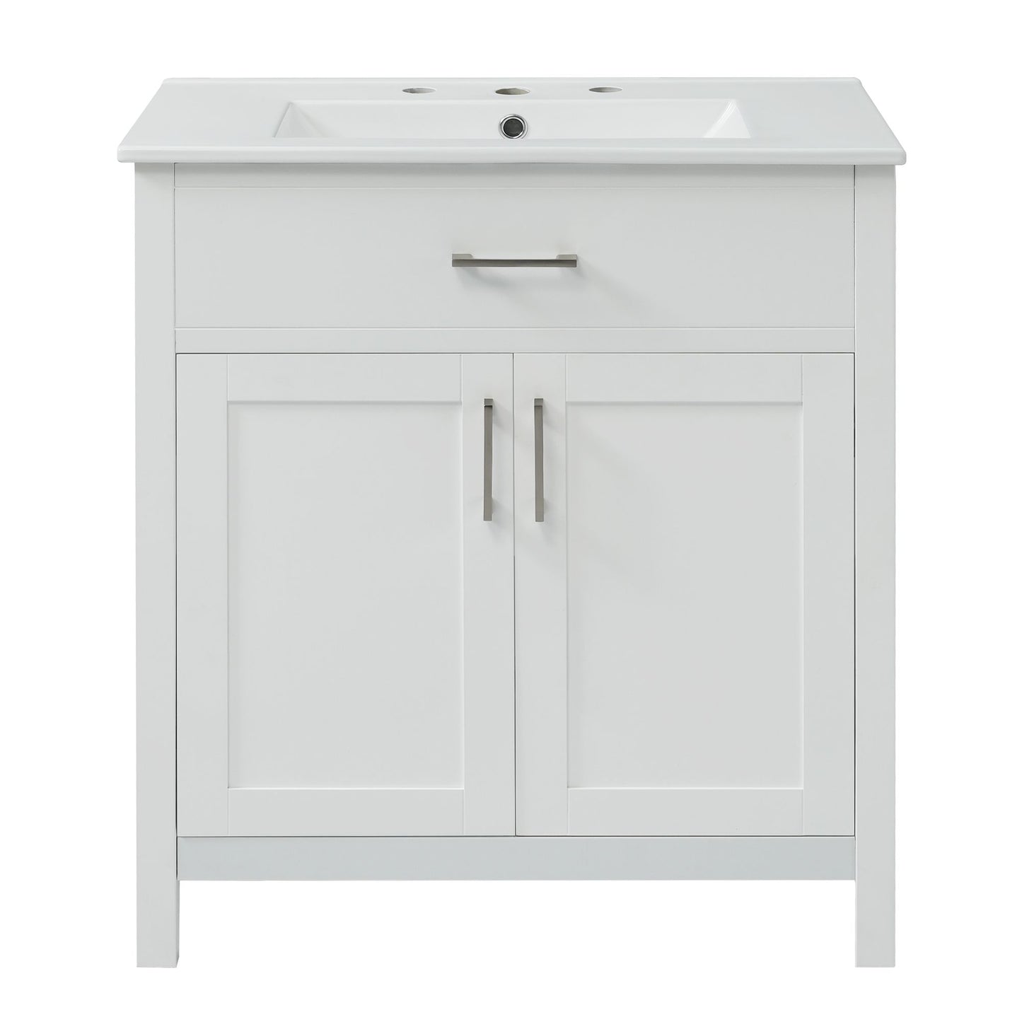 30-Inch Bathroom Vanity with Ceramic Sink and Ample Storage