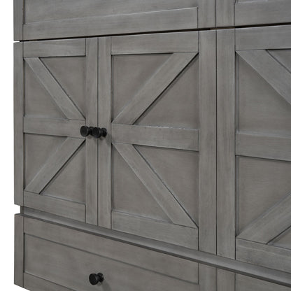 Queen Size Murphy Bed with Large Drawers & USB Ports