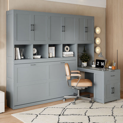 Twin Size Murphy Bed Wall Bed with Closet