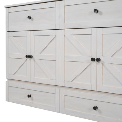 Queen Size Murphy Bed with Large Drawers & USB Ports