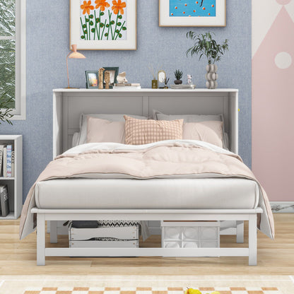 Queen Size Murphy Bed with Built-In Charging Station and a Shelf