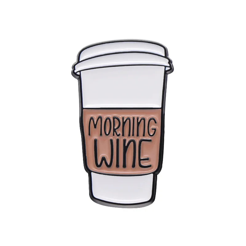 Coffee Maker Enamel Brooch Coffee Bean Grinder Coffee Kettle Cup Bag Barista Badge Punk Lapel Coffee Collection Pin Jewelry Gift