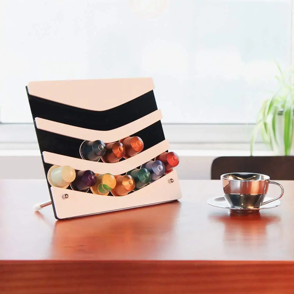 Coffee Pod Dispenser Acrylic Coffee Holder Capsule Shelves Support Coffee Capsule Tower Stand Cup Display Rack