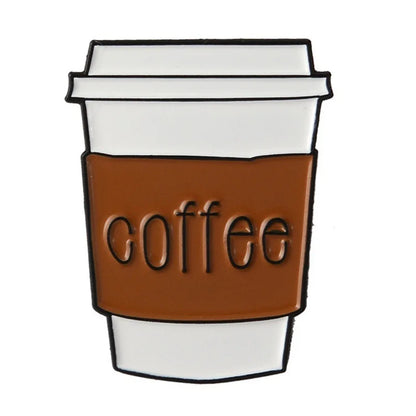 Coffee Maker Enamel Brooch Coffee Bean Grinder Coffee Kettle Cup Bag Barista Badge Punk Lapel Coffee Collection Pin Jewelry Gift