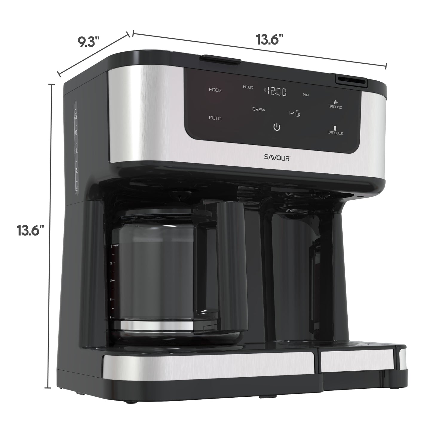 Dual Coffee Maker, Programmable 12-Cup Coffee Pot & Single Serve Coffee Machine