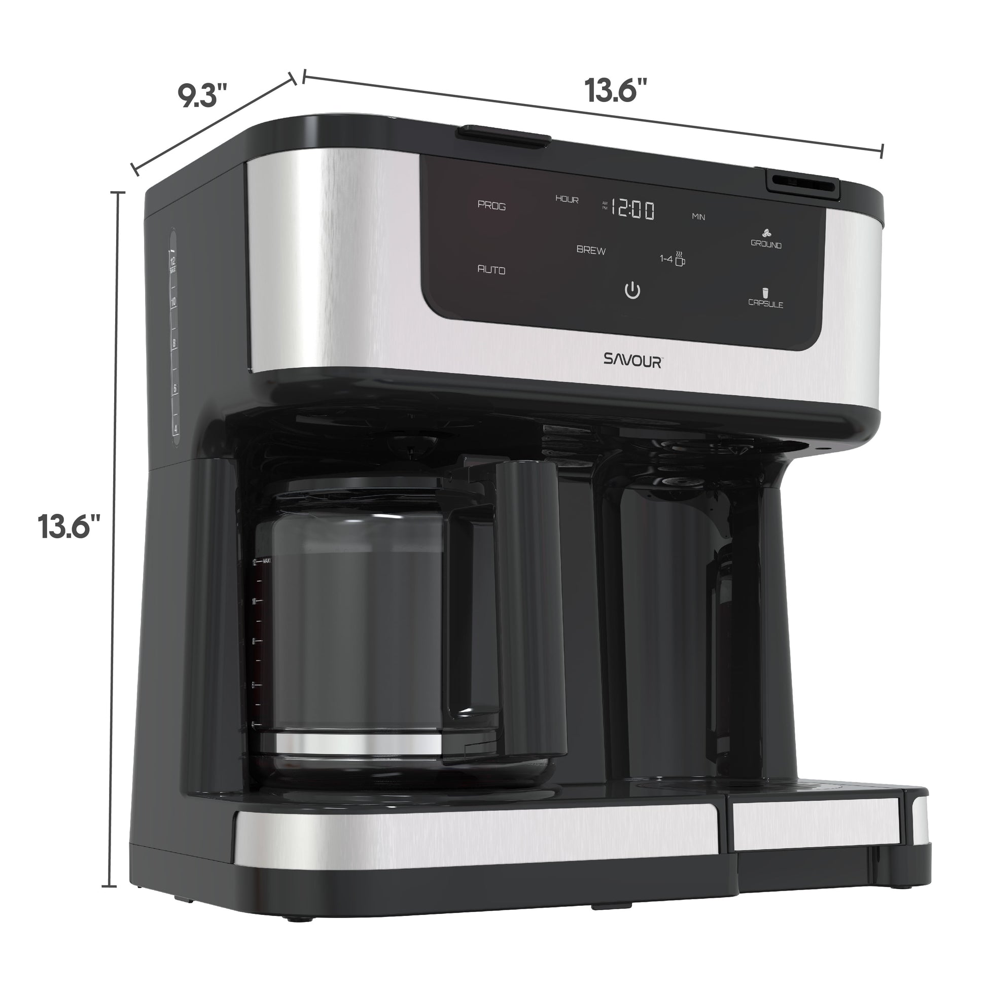 Dual Coffee Maker, Programmable 12-Cup Coffee Pot & Single Serve Coffee Machine