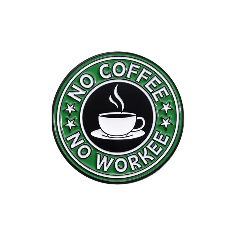 Coffee Maker Enamel Brooch Coffee Bean Grinder Coffee Kettle Cup Bag Barista Badge Punk Lapel Coffee Collection Pin Jewelry Gift