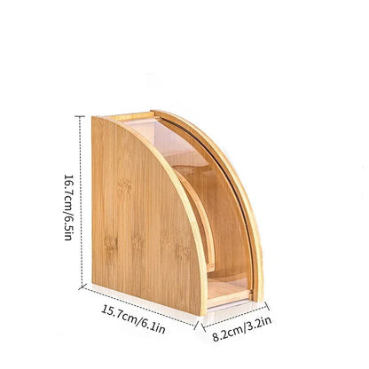 Bamboo Coffee Filter Holder Coffee Paper Storage Rack Renewable Stand Coffee Filter Paper Container Stand