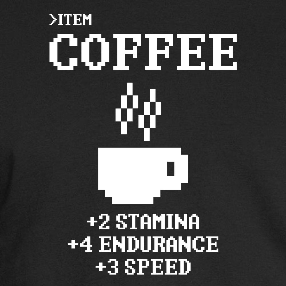 Coffee Shirt - 8 Bit Retro Style Coffee Shirt for Coffee Lovers, Great Coffee Gift