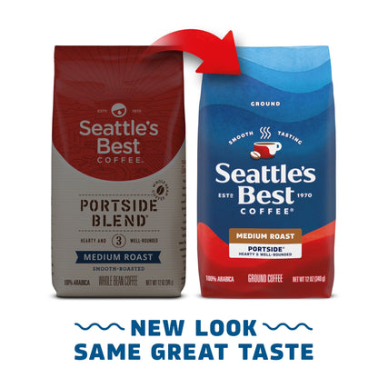 Seattle’S Best Coffee, Portside, Medium Roast, Ground Coffee, 100% Arabica, 12 Oz