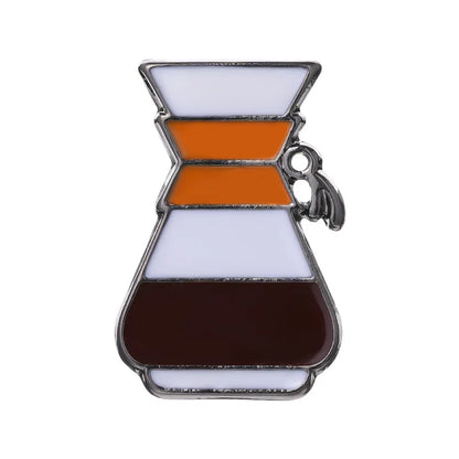 Coffee Maker Enamel Brooch Coffee Bean Grinder Coffee Kettle Cup Bag Barista Badge Punk Lapel Coffee Collection Pin Jewelry Gift