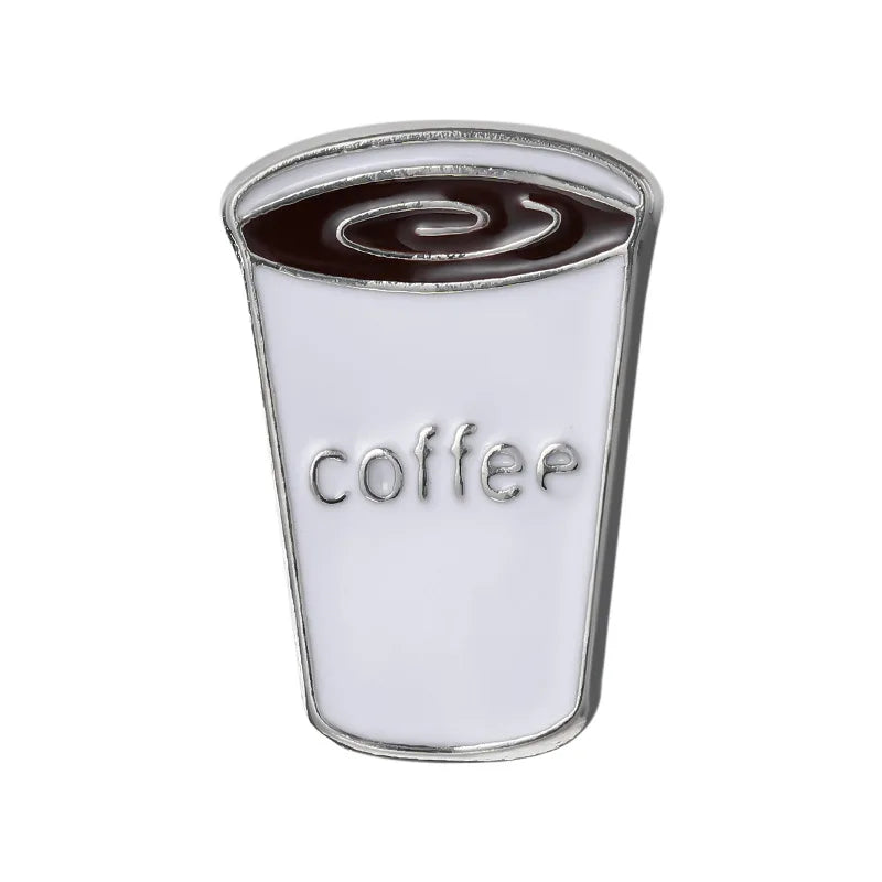 Coffee Maker Enamel Brooch Coffee Bean Grinder Coffee Kettle Cup Bag Barista Badge Punk Lapel Coffee Collection Pin Jewelry Gift