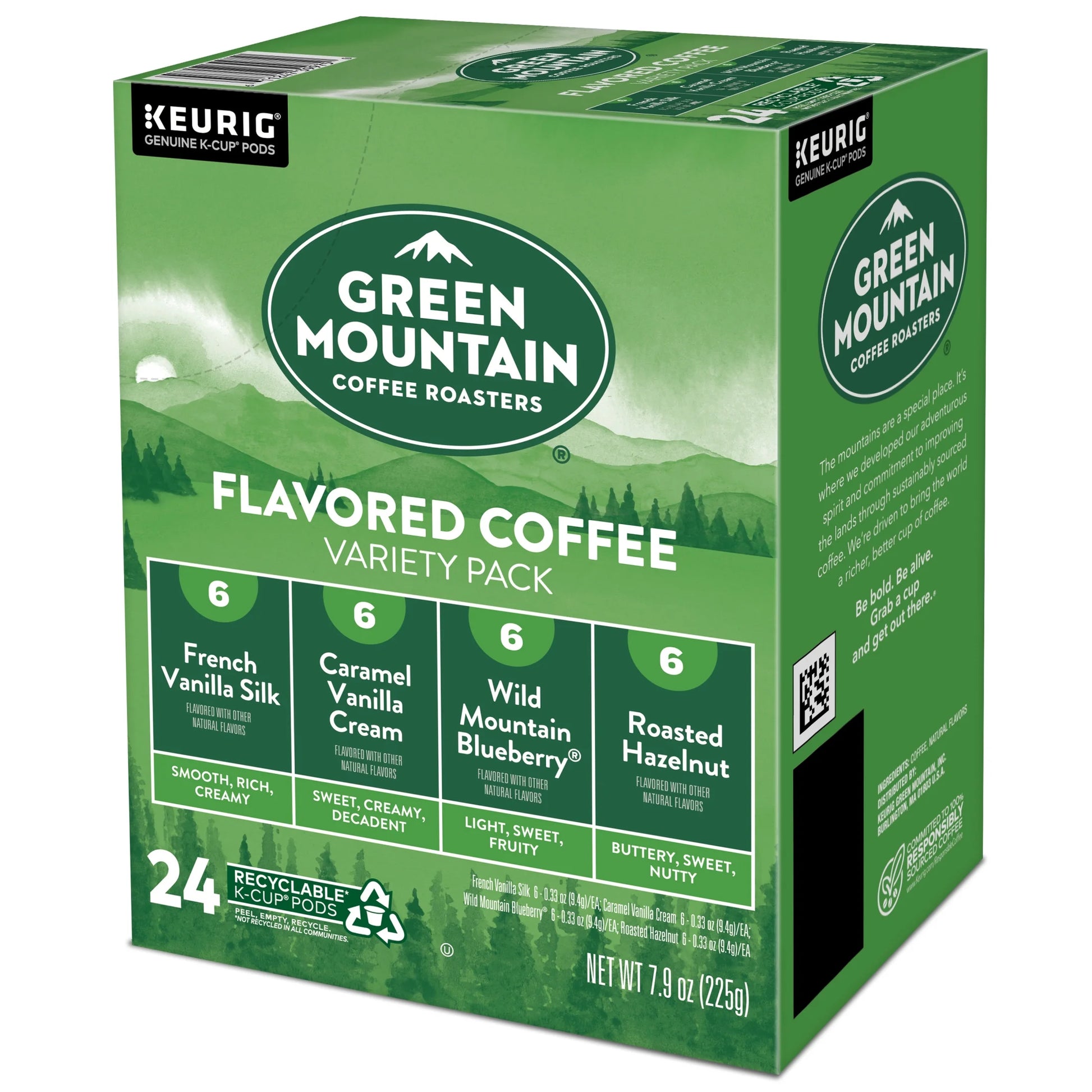 , Flavored Coffee Variety Pack Light Roast K-Cup Coffee Pods, 24 Count